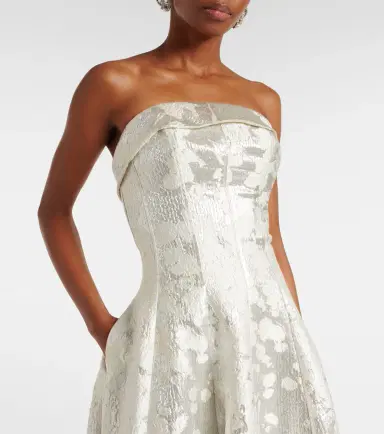 Simkhai Octavia lamé jacquard corset gown | Thumbnail 5