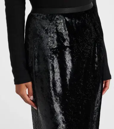 Polo Ralph Lauren Lamé satin midi skirt | Thumbnail 3