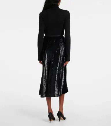Polo Ralph Lauren Lamé satin midi skirt | Thumbnail 4