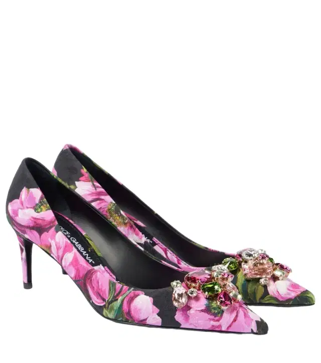 Dolce & Gabbana Lollo embellished floral pumps