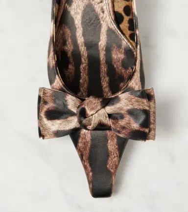 Dolce & Gabbana Leo 30 printed satin slingback pumps | Thumbnail 4