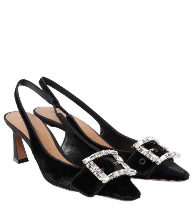 Dolce & Gabbana Embellished velvet slingback pumps