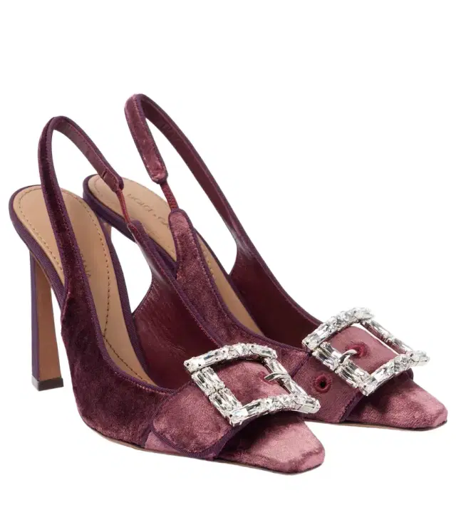 Dolce & Gabbana Embellished velvet slingback pumps