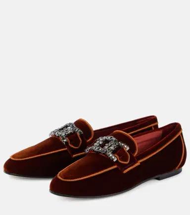 Tod's Kate embellished velvet loafers | Thumbnail 4