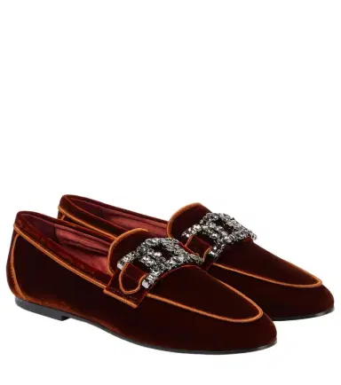 Tod's Kate embellished velvet loafers | Thumbnail 1