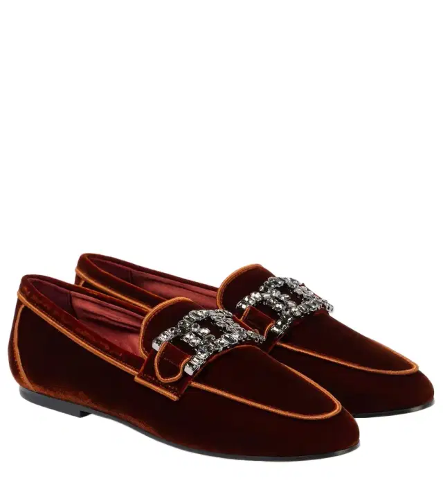 Tod's Kate embellished velvet loafers