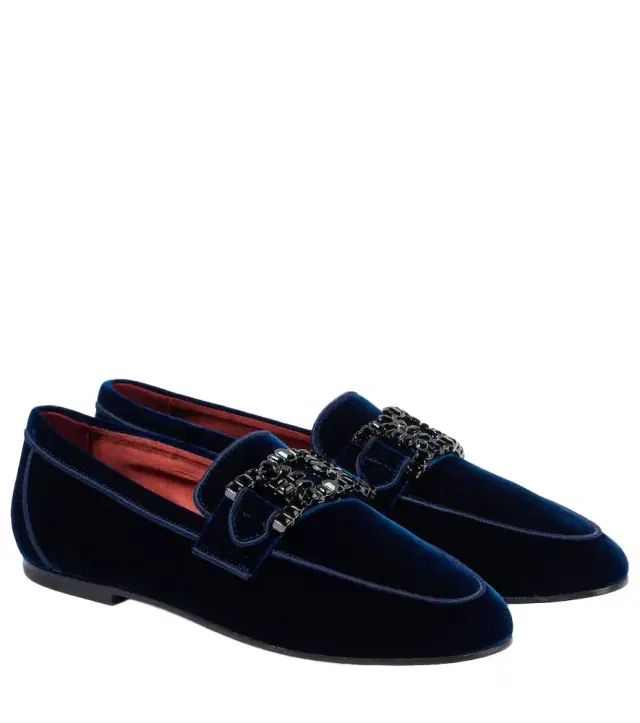 Tod's Kate embellished velvet loafers