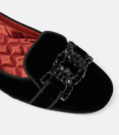 Tod's Kate crystal-embellished velvet ballet flats | Thumbnail 2