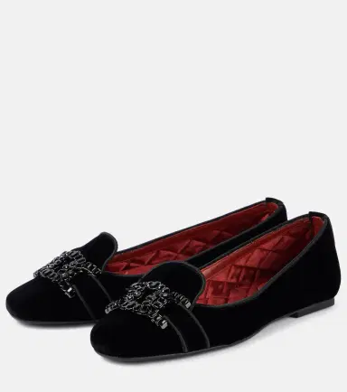 Tod's Kate crystal-embellished velvet ballet flats | Thumbnail 4