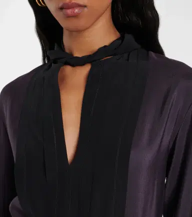 Joseph Pleated wool and silk midi dress | Thumbnail 2