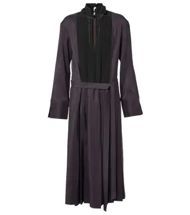Joseph Pleated wool and silk midi dress | Thumbnail 1