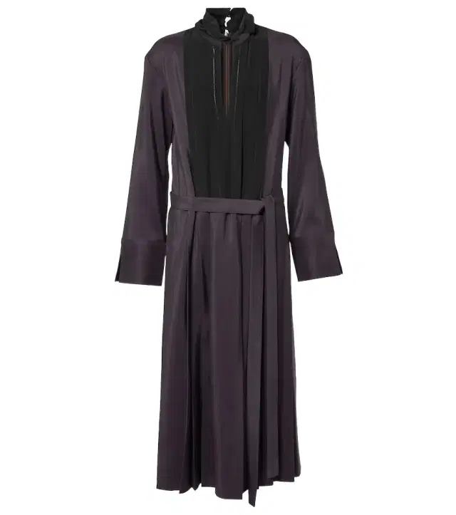 Joseph Pleated wool and silk midi dress