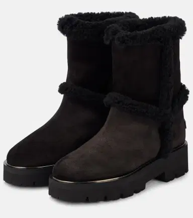 Aquazzura Teddi shearling-trimmed leather booties | Thumbnail 4 Aquazzura Teddi shearling-trimmed leather booties | Thumbnail 4