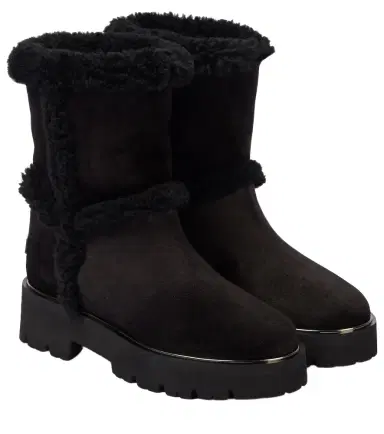 Aquazzura Teddi shearling-trimmed leather booties | Thumbnail 1 Aquazzura Teddi shearling-trimmed leather booties | Thumbnail 1