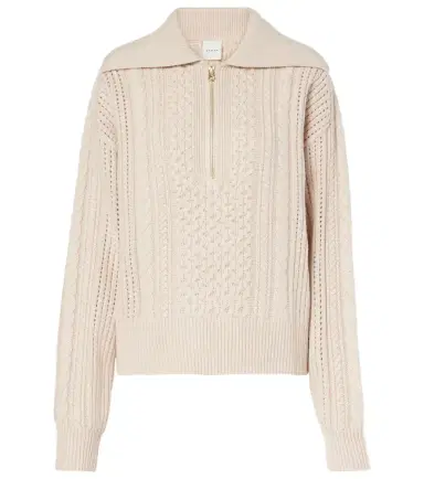 Varley Camello cable-knit half-zip sweater | Thumbnail 1
