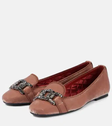 Tod's Kate embellished velvet ballet flats | Thumbnail 3