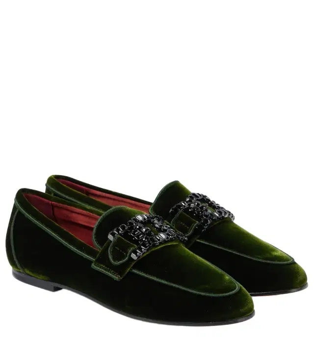 Tod's Kate embellished velvet loafers