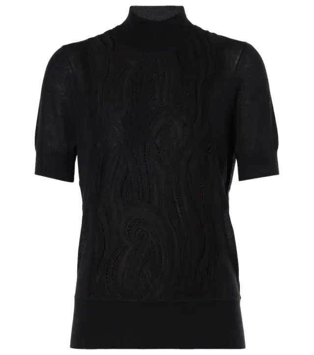 Joseph Knitted wool and silk lace top