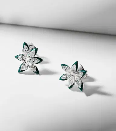 Kamyen 18kt white gold and enamel earrings with diamonds | Thumbnail 4 Kamyen 18kt white gold and enamel earrings with diamonds | Thumbnail 4