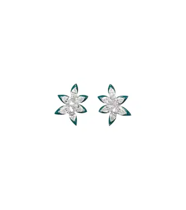 Kamyen 18kt white gold and enamel earrings with diamonds | Thumbnail 1 Kamyen 18kt white gold and enamel earrings with diamonds | Thumbnail 1
