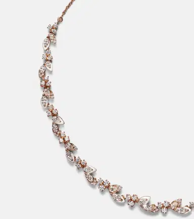 Kamyen Leaf 18kt rose gold and enamel choker with diamonds | Thumbnail 5