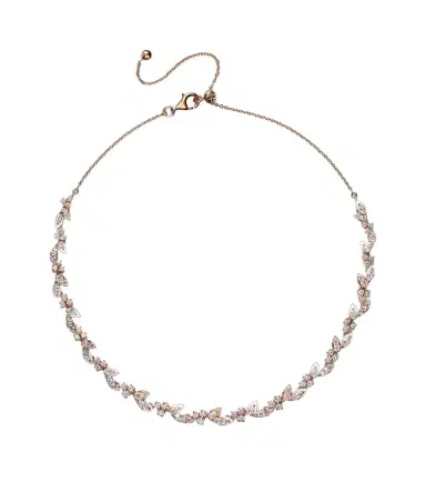 Kamyen Leaf 18kt rose gold and enamel choker with diamonds | Thumbnail 1