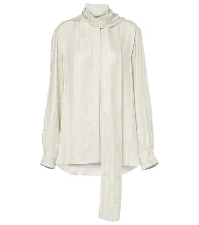 Tod's Scarf-detail satin jacquard blouse