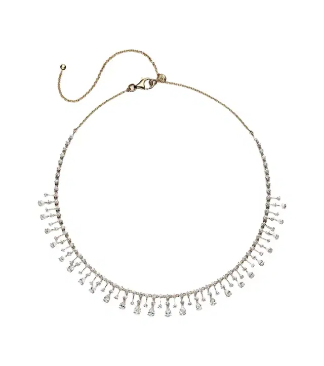 Classic 18kt gold choker with diamonds