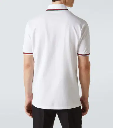 Gucci Web Stripe cotton-blend piqué polo shirt | Thumbnail 2