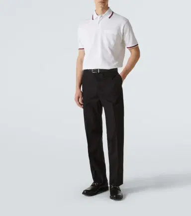 Gucci Web Stripe cotton-blend piqué polo shirt | Thumbnail 3