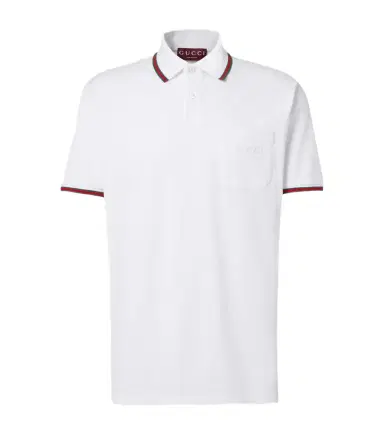 Gucci Web Stripe cotton-blend piqué polo shirt | Thumbnail 1