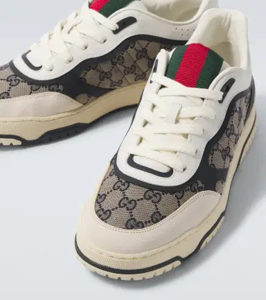 Gucci Re-Web leather sneakers | Thumbnail 3