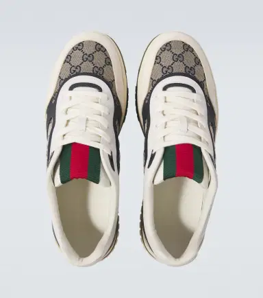 Gucci Re-Web leather sneakers | Thumbnail 4