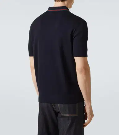 Gucci Web Stripe silk and cotton polo shirt | Thumbnail 2