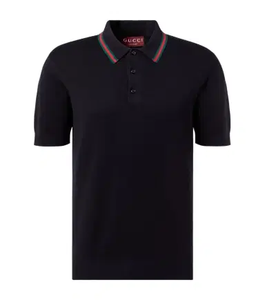 Gucci Web Stripe silk and cotton polo shirt | Thumbnail 1