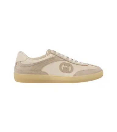 Gucci Interlocking G suede-trimmed sneakers | Thumbnail 1 Gucci Interlocking G suede-trimmed sneakers | Thumbnail 1