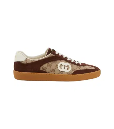 Gucci Interlocking G suede-trimmed sneakers | Thumbnail 1 Gucci Interlocking G suede-trimmed sneakers | Thumbnail 1