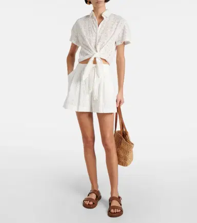 Poupette St Barth Chantal broderie anglaise cotton shorts | Thumbnail 3