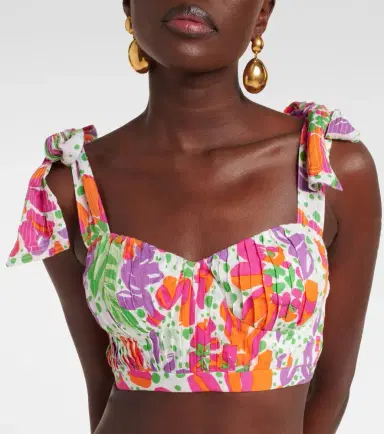 Poupette St Barth Carla printed halterneck crop top | Thumbnail 3