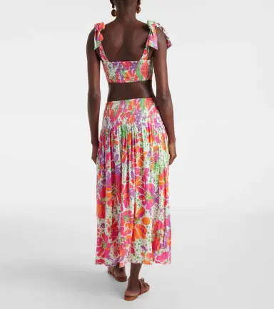 Poupette St Barth Carla printed halterneck crop top | Thumbnail 4