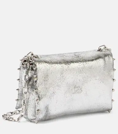 Christian Louboutin Spiked metallic leather crossbody bag | Thumbnail 3