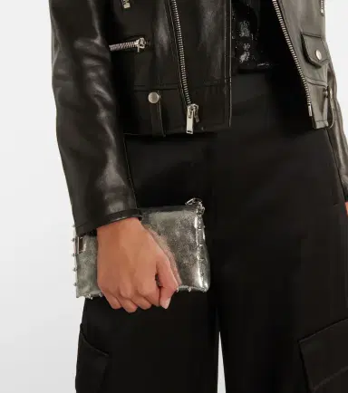 Christian Louboutin Spiked metallic leather crossbody bag | Thumbnail 6