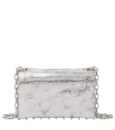 Christian Louboutin Spiked metallic leather crossbody bag | Thumbnail 1