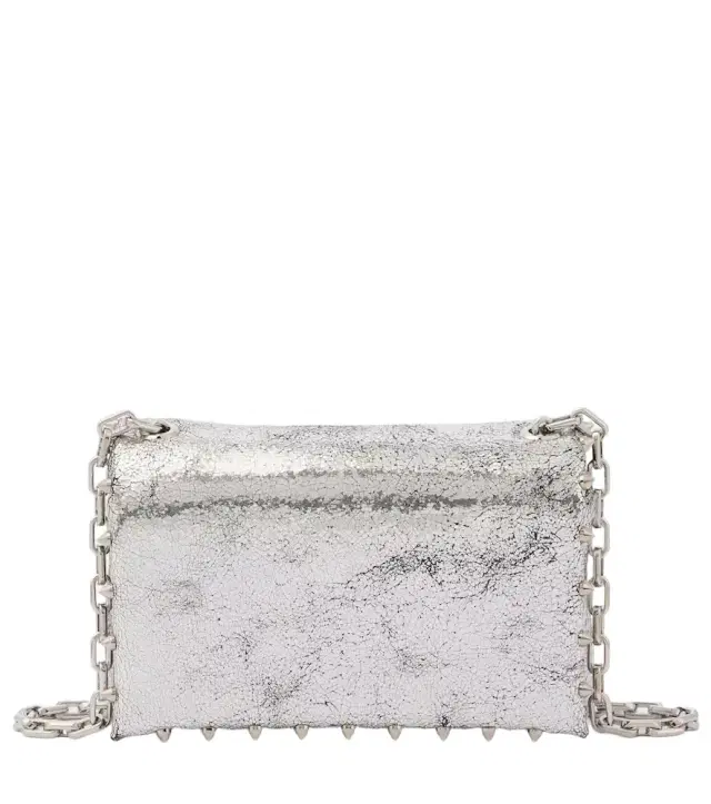 Christian Louboutin Spiked metallic leather crossbody bag
