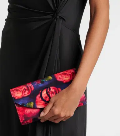 Christian Louboutin Loubi54 floral satin crêpe clutch | Thumbnail 4