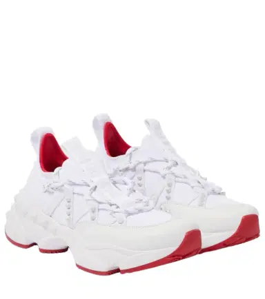 Christian Louboutin Trailnrun leather-trimmed sneakers | Thumbnail 1 Christian Louboutin Trailnrun leather-trimmed sneakers | Thumbnail 1