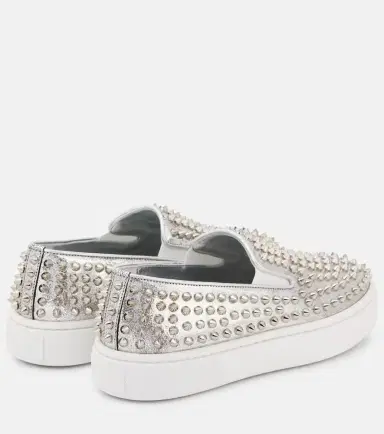 Christian Louboutin Spikeboat metallic leather slip-on sneakers | Thumbnail 4 Christian Louboutin Spikeboat metallic leather slip-on sneakers | Thumbnail 4