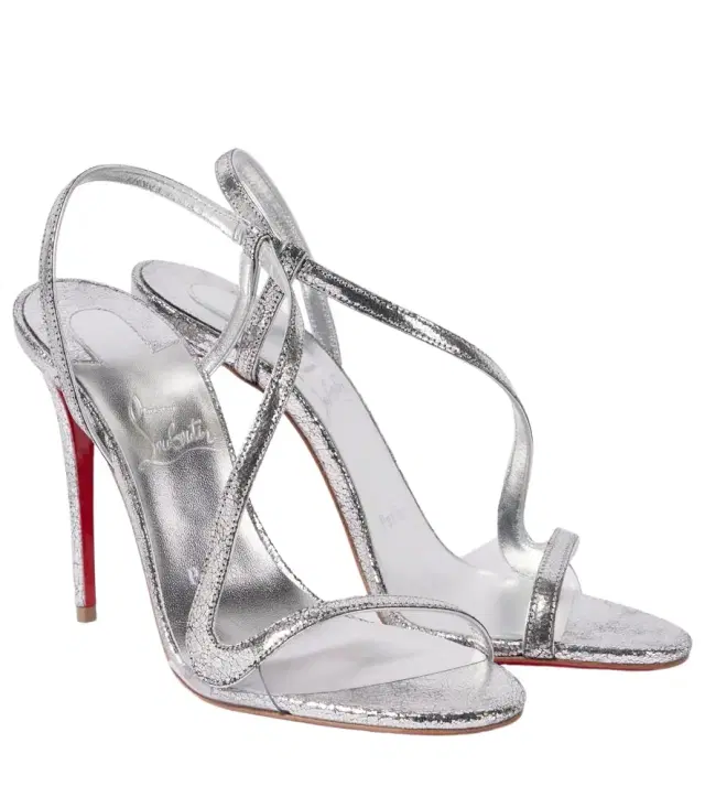 Christian Louboutin Rosalie 100 mirrored leather sandals