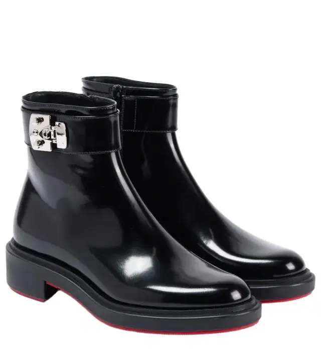 Christian Louboutin Urban Booty Lock polished leather ankle boots