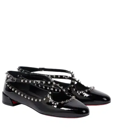 Christian Louboutin Pilouta Jane spiked patent leather ballet flats | Thumbnail 1